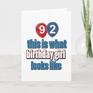 92 Jahre Geburtstagsdesigns Karte