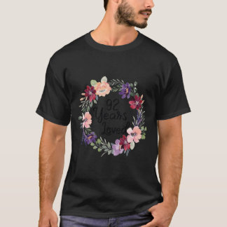 92 Years Loved Floral 92th Birthday Women 92 Years T-Shirt