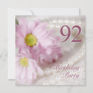 92nd Birthday party invitation with daisies Einladung