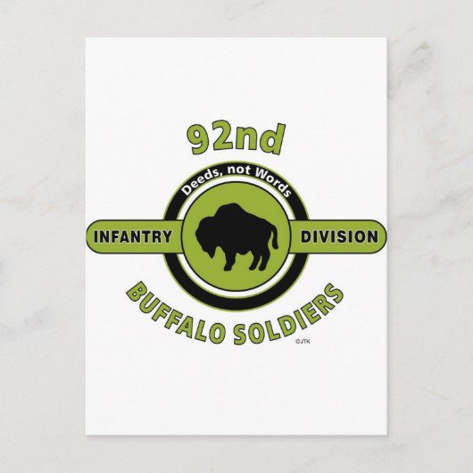 92ND INFANTRY DIVISION "BUFFALO SOLDIERS" POSTKARTE (Vorderseite)