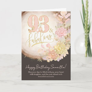 93 & Fabulous Floral Foto Persönlicher Geburtstag Karte