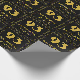93. Geburtstag – Art Deco inspiriertes Aussehen "9 Geschenkpapier