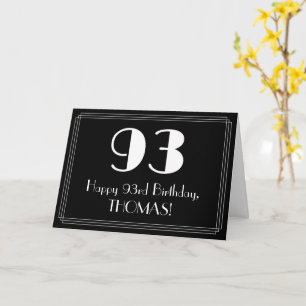 93. Geburtstag ~ Art Deco inspiriertes Aussehen "9 Karte