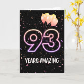 93. Geburtstag Ballons und Confetti Karte (Gelbe Blume)