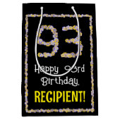 93. Geburtstag: Blumennummer, Individuelle Name, B Mittlere Geschenktüte (Vorderseite)