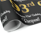 93. Geburtstag: Elegant Luxuriöse Imitate Gold Loo Geschenkpapier (Rolleneckpunkt)