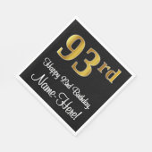 93. Geburtstag ~ Elegante Luxuriöse Imitate Gold L Serviette (Ecke)