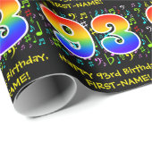 93. Geburtstag: Farbige Musiksymbole, Regenbogen 9 Geschenkpapier (Rolleneckpunkt)