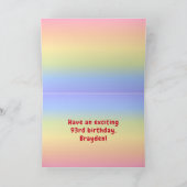 93. Geburtstag: Farbiger Regenbogen Nr. 93, Indivi Karte (Innenseite)