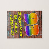 93. Geburtstag: Fun Graffiti-Inspiriert Regenbogen Puzzle (Horizontal)