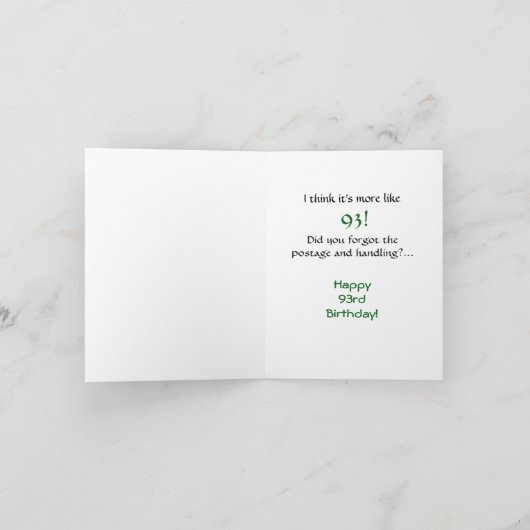 93. Geburtstag Karte (Innenseite)