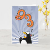 93. Geburtstag - Pinguin-Überraschungs-Karte Karte (Gelbe Blume)