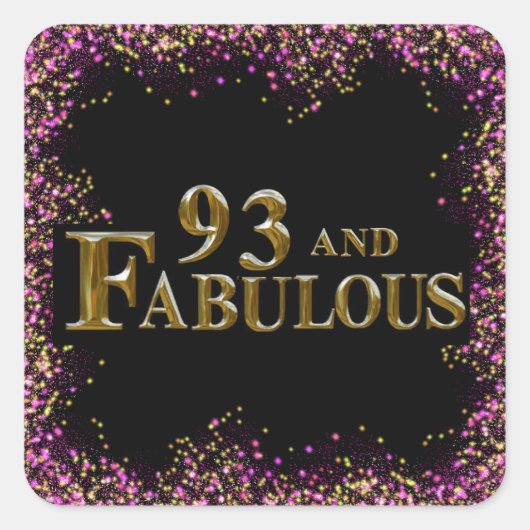 93. Geburtstag Quadratischer Aufkleber (Vorderseite)