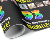 93. Geburtstag: Regenbogen "93"; benutzerdefiniert Geschenkpapier (Rolleneckpunkt)