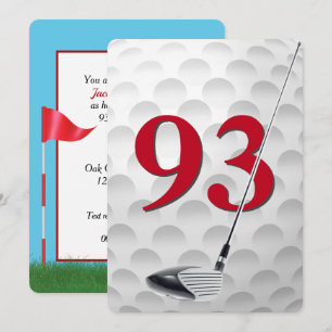 93. Geburtstags-Golf-Themenparty Einladung