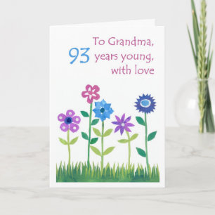 93. Geburtstagskarte für Großmutter - Blume Karte