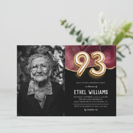 93. Geburtstagsparty Einladung (Stehend Vorderseite)
