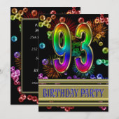 93. Geburtstagsparty Einladung mit Blasen (Vorne/Hinten)