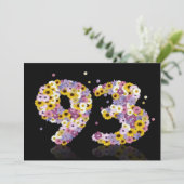 93. Geburtstagsparty mit Blumenbriefen Einladung (Stehend Vorderseite)