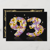 93. Geburtstagsparty mit Blumenbriefen Einladung (Vorne/Hinten)