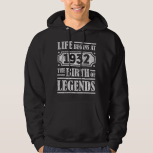93 Jahre alt 1932 Geburt der Legende 90. Geburtsta Hoodie