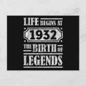 93 Jahre alt 1932 Geburt der Legende 90. Geburtsta Postkarte (Vorderseite)