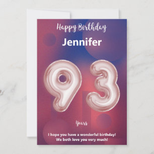 93 Jahre alte Happy Birthday Card