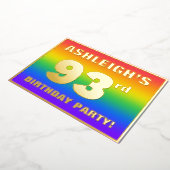 93rd Birthday Party: Fun, Colorful Rainbow Pattern Folieneinladung (Gedreht)