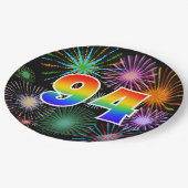 94. Event - Spaß, farbenfroh, kühl, Regenbogen 94 Pappteller (Schrägansicht)