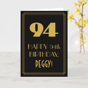 94. Geburtstag – Art Deco inspiriertes Aussehen "9 Karte