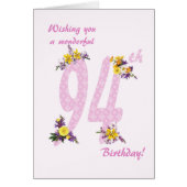 94. Geburtstag Blume Dekorierte Zahlen (Vorne)