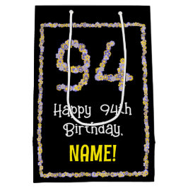 94. Geburtstag: Blumennummer, Individuelle Name, B Mittlere Geschenktüte