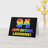 94. Geburtstag: Bold, Fun, Simple, Rainbow 94 Karte (Gelbe Blume)
