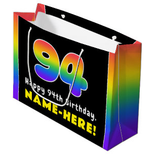 94. Geburtstag: Farbiger Regenbogen Nr. 94, Indivi Große Geschenktüte