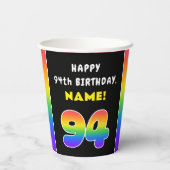 94. Geburtstag: Farbiger Regenbogen Nr. 94, Indivi Pappbecher (Rückseite)