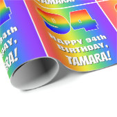 94. Geburtstag: Farbiges, lustiges Regenbogenmuste Geschenkpapier (Rolleneckpunkt)