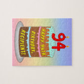 94. Geburtstag: Fun Cake and Candles + Individuell Puzzle (Horizontal)