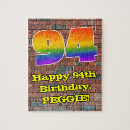 94. Geburtstag: Fun Graffiti-Inspiriert Regenbogen Puzzle