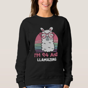 94. Geburtstag Llamazing Llama 94 Jahre alt Geburt Sweatshirt