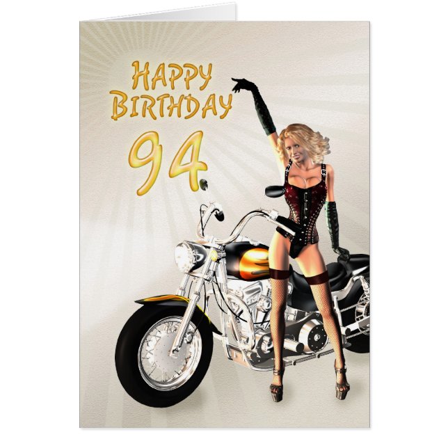 94. Geburtstag mit Mädchen und einem Motorrad (Vorne)