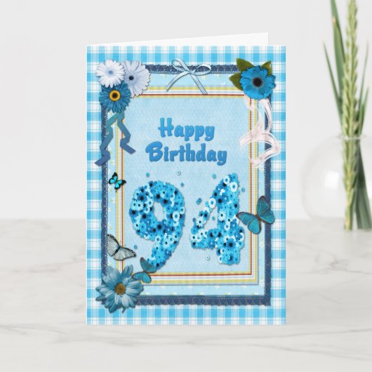94. Geburtstag mit Scrapbook-Effekt Karte (Vorderseite)