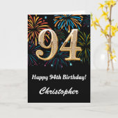 94. Geburtstag Regenbogen Feuerwerke Schwarz und G Karte (Gelbe Blume)