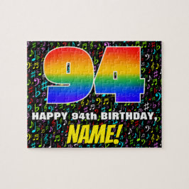 94. Geburtstag — Spaß, farbenfrohe Musiksymbole &  Puzzle