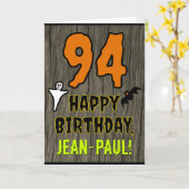 94. Geburtstag: Spooky Halloween Thema, Individuel Karte (Gelbe Blume)