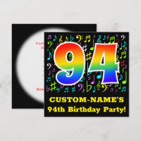 94. Geburtstagsfeier: Fun Music Symbols, Regenboge
