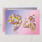 94. Geburtstagsfeier mit Blumenbriefen Einladung (Vorne/Hinten)