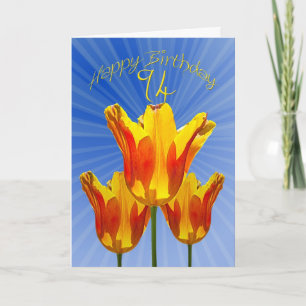 94. Geburtstagskarte, Tulpen voller Sonnenschein Karte