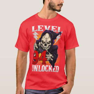94. Geburtstagskelett des Gamers Level 94 Unlock G T-Shirt