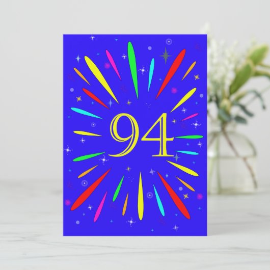 94. Geburtstagsparty Einladung Explosion (Stehend Vorderseite)