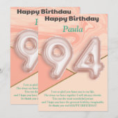 94-jährige Mädchen Happy Birthday Card (Vorne/Hinten)